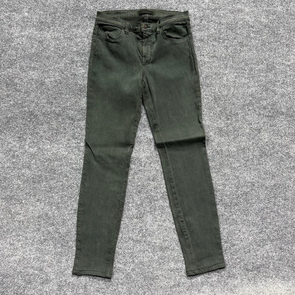 J Brand Jeans Womens 28 Dark Green Conifer Super Skinny Stretch Denim Made USA
